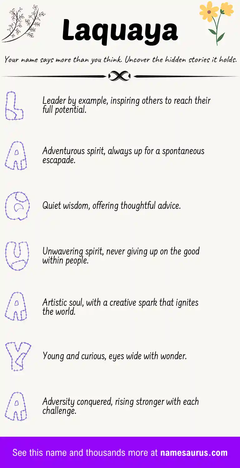 Acrostic poem about Laquaya.