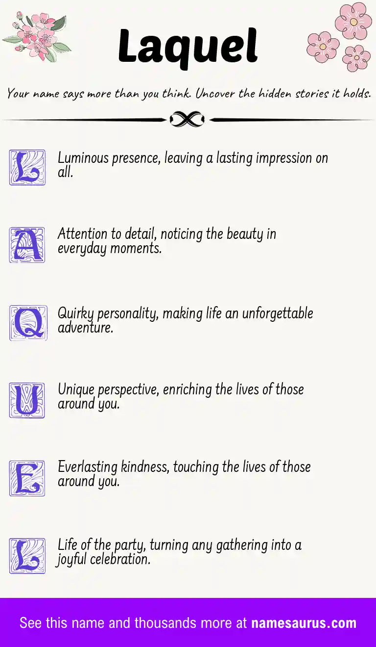 Acrostic poem about Laquel.