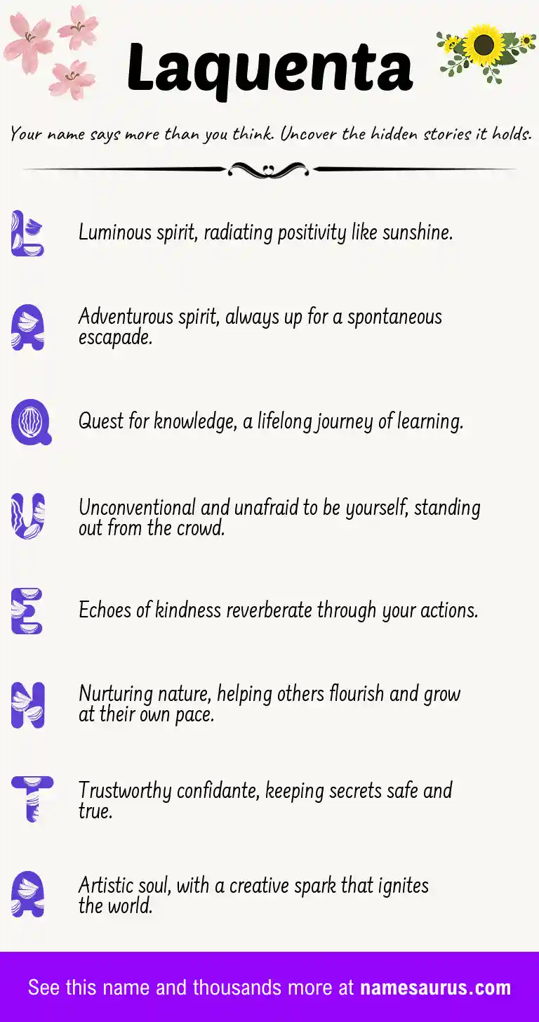 Acrostic poem about Laquenta.
