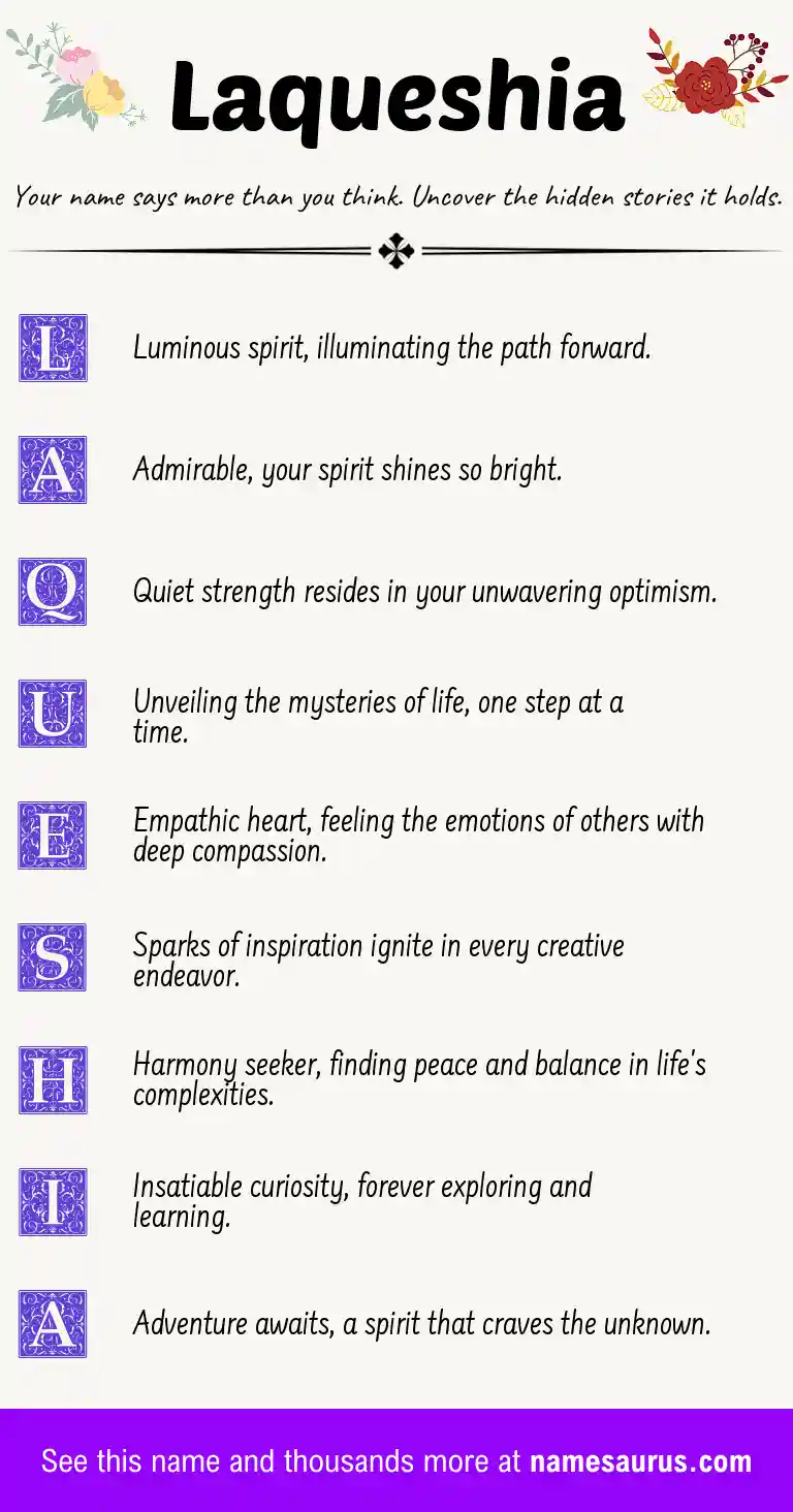 Acrostic poem about Laqueshia.