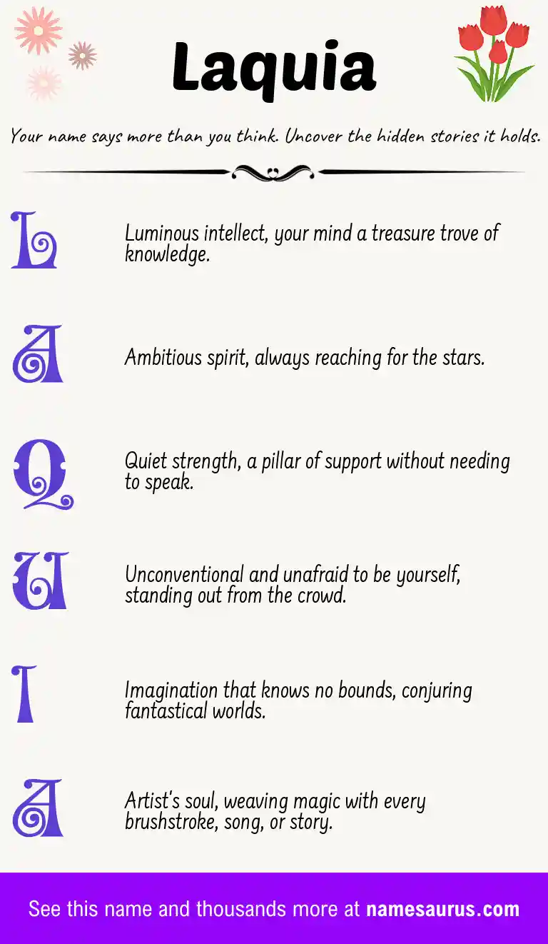 Acrostic poem about Laquia.