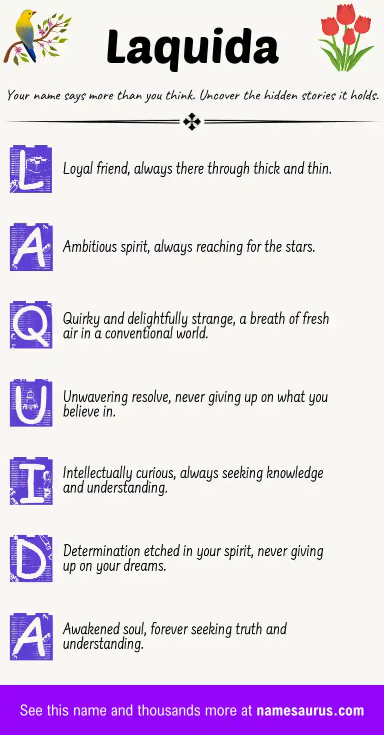Acrostic poem about Laquida.