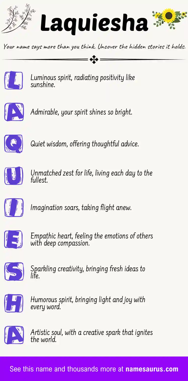 Acrostic poem about Laquiesha.