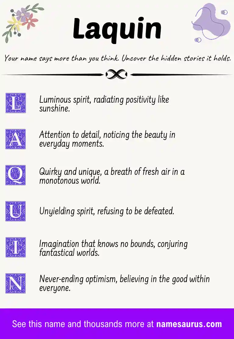 Acrostic poem about Laquin.