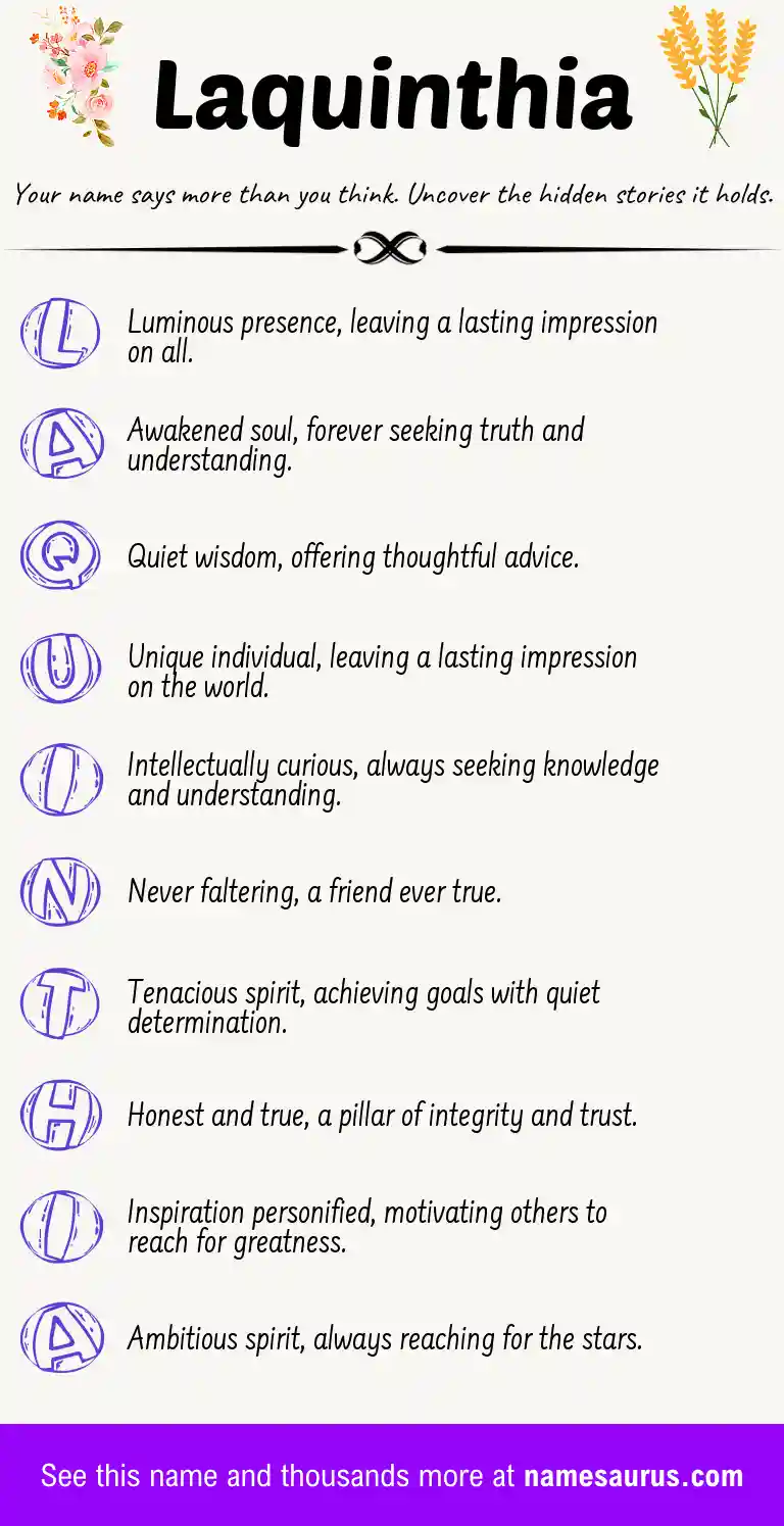 Acrostic poem about Laquinthia.