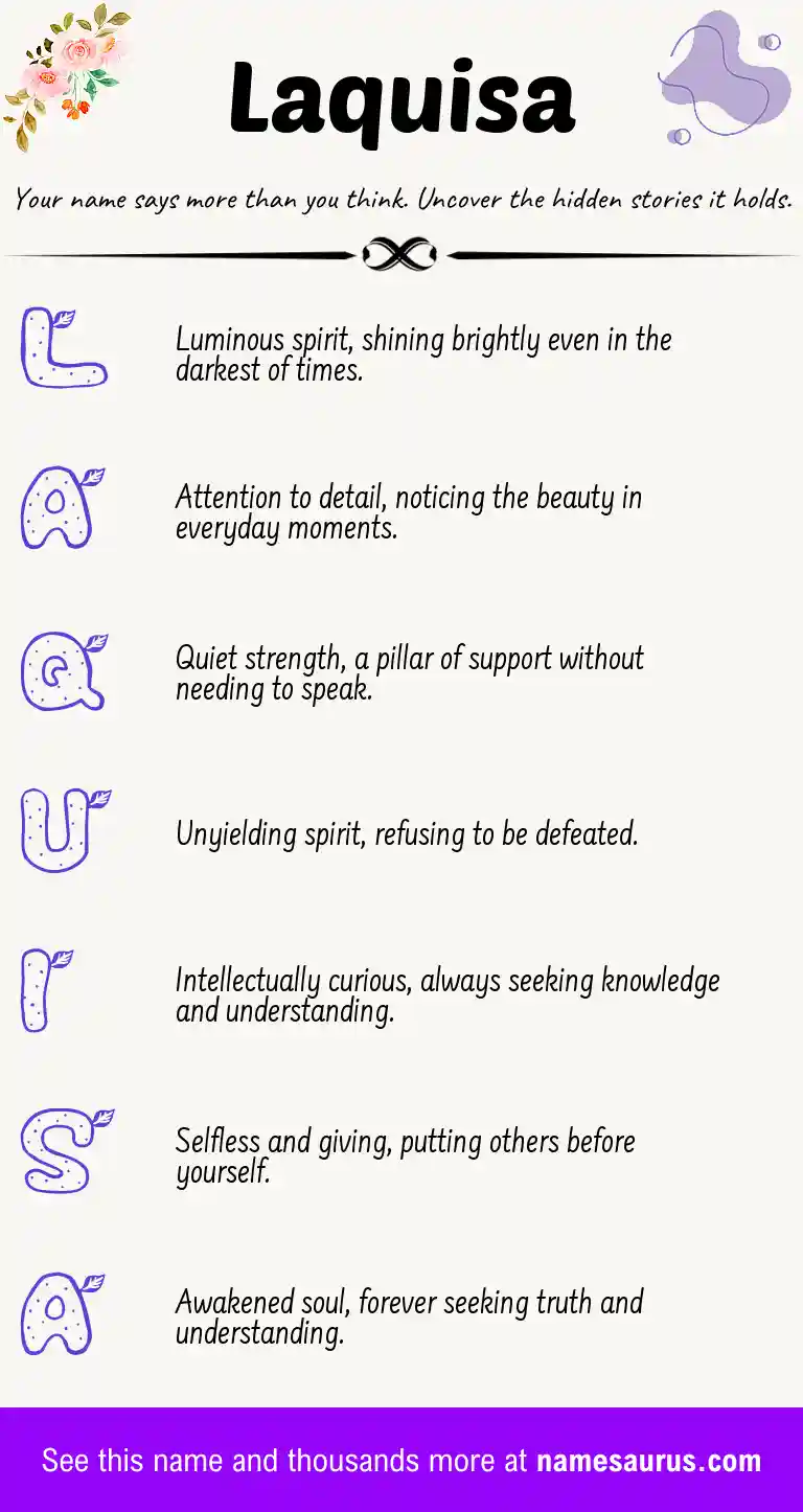 Acrostic poem about Laquisa.