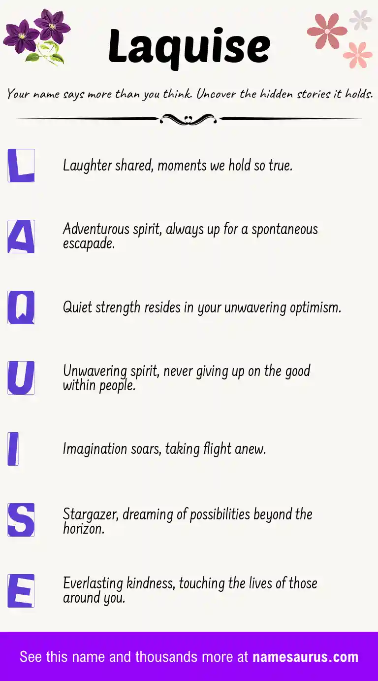 Acrostic poem about Laquise.