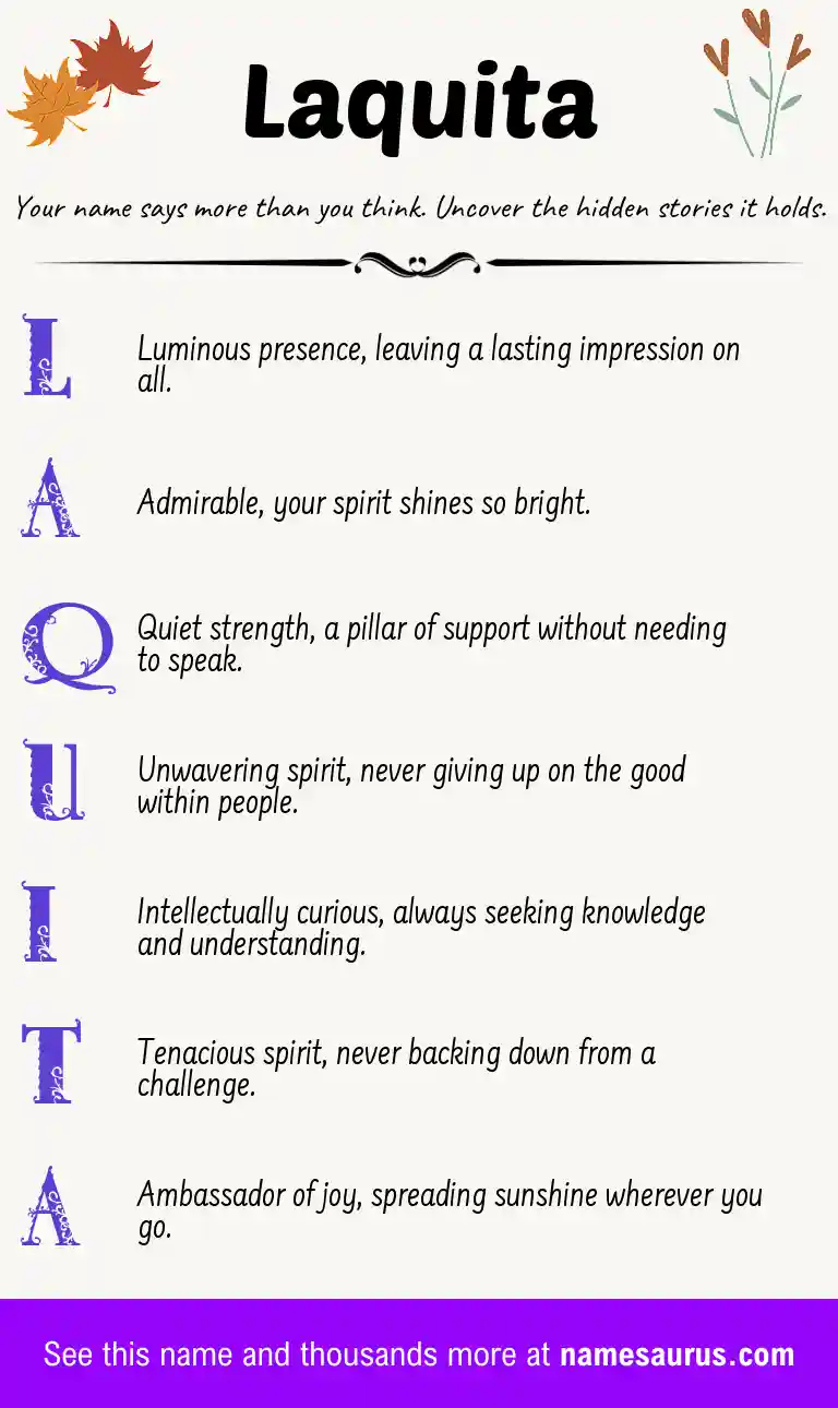 Acrostic poem about Laquita.