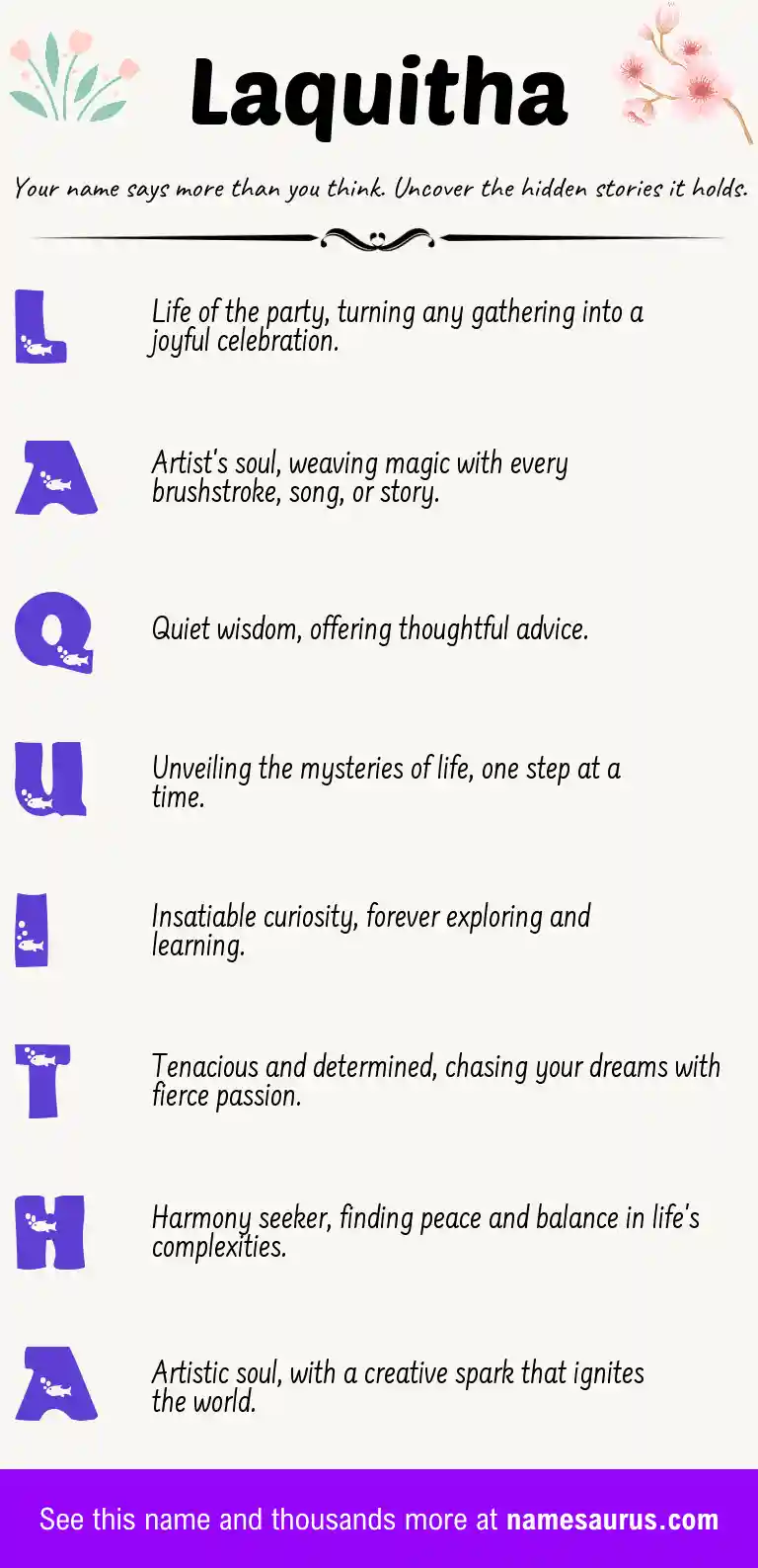 Acrostic poem about Laquitha.