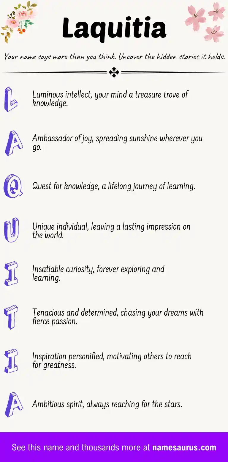 Acrostic poem about Laquitia.