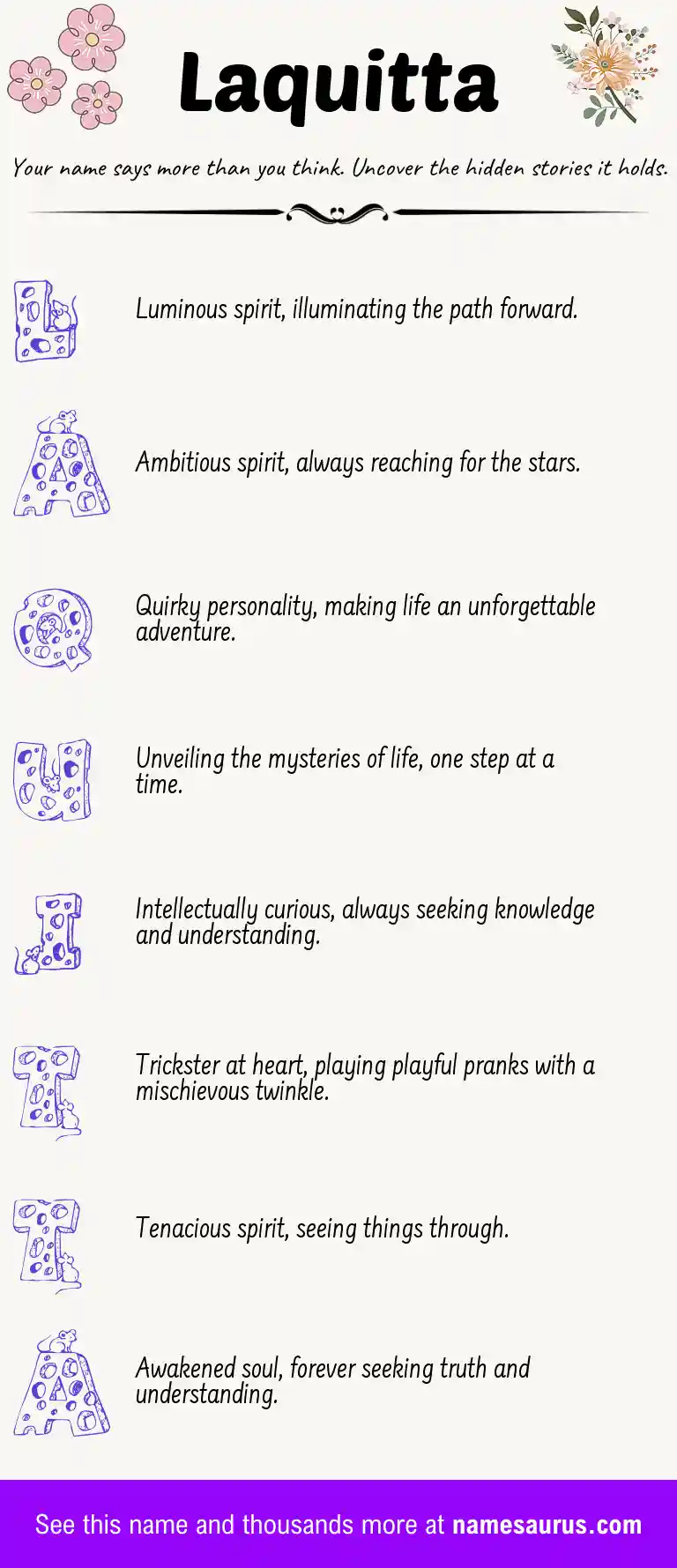 Acrostic poem about Laquitta.