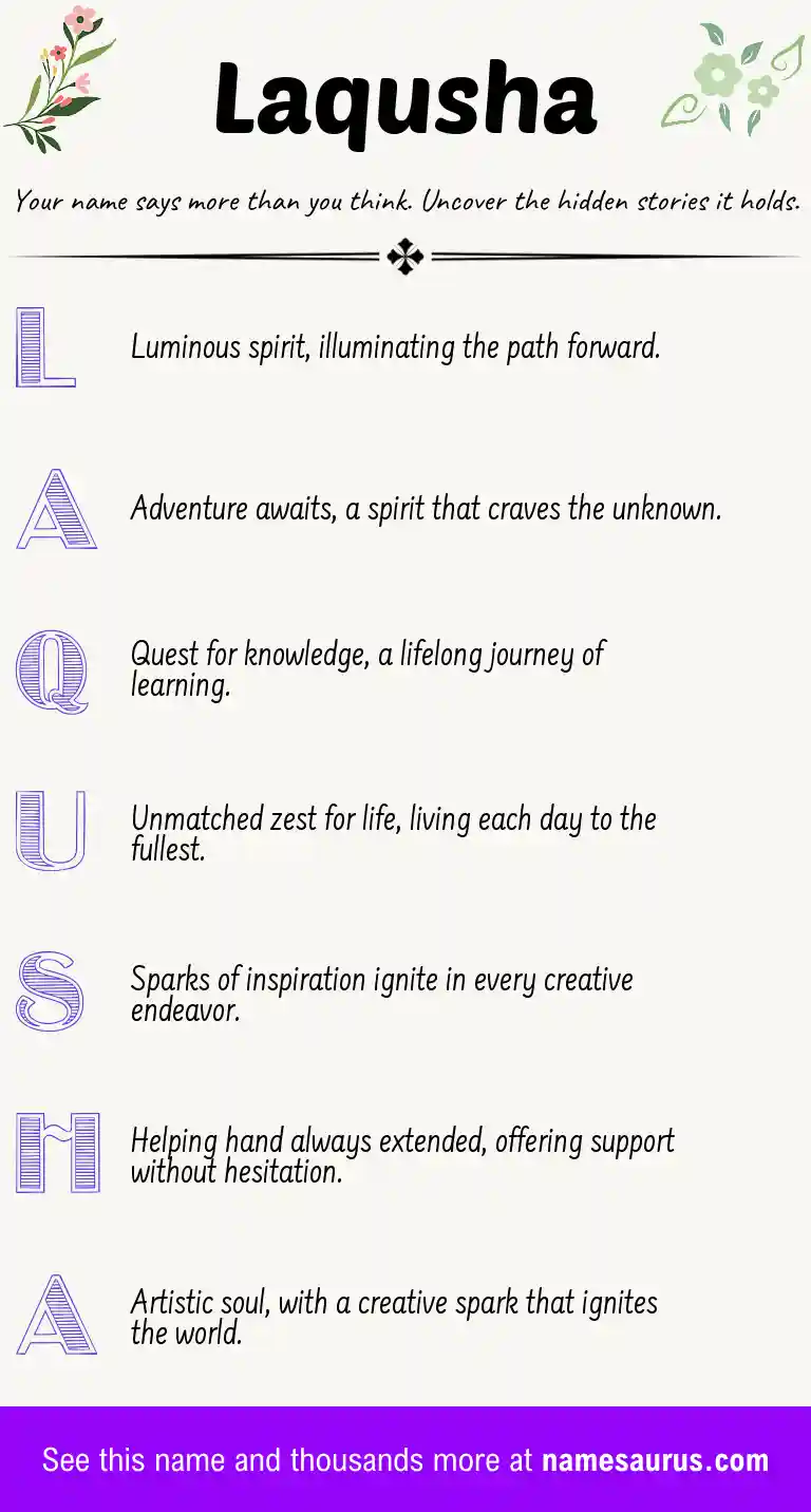 Acrostic poem about Laqusha.