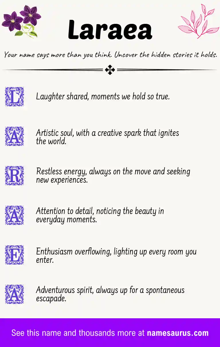 Acrostic poem about Laraea.