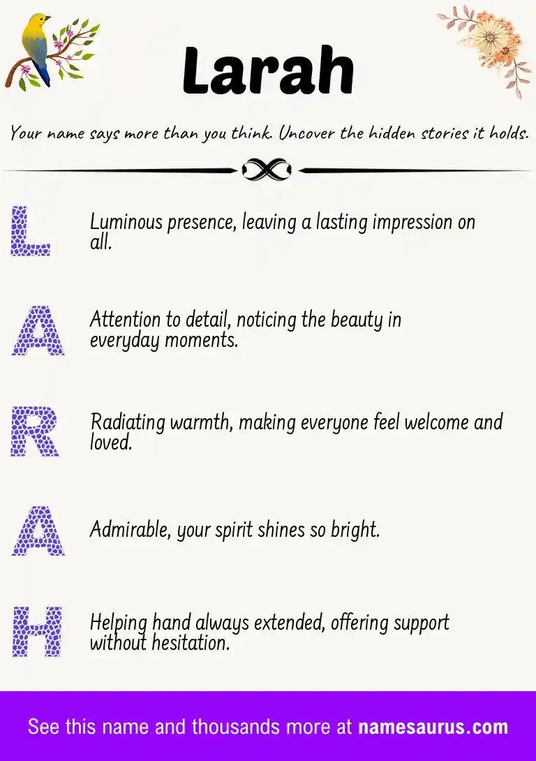 Acrostic poem about Larah.