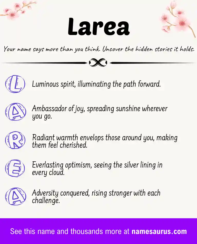 Acrostic poem about Larea.