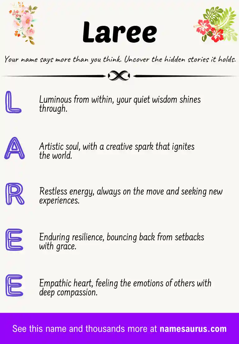 Acrostic poem about Laree.