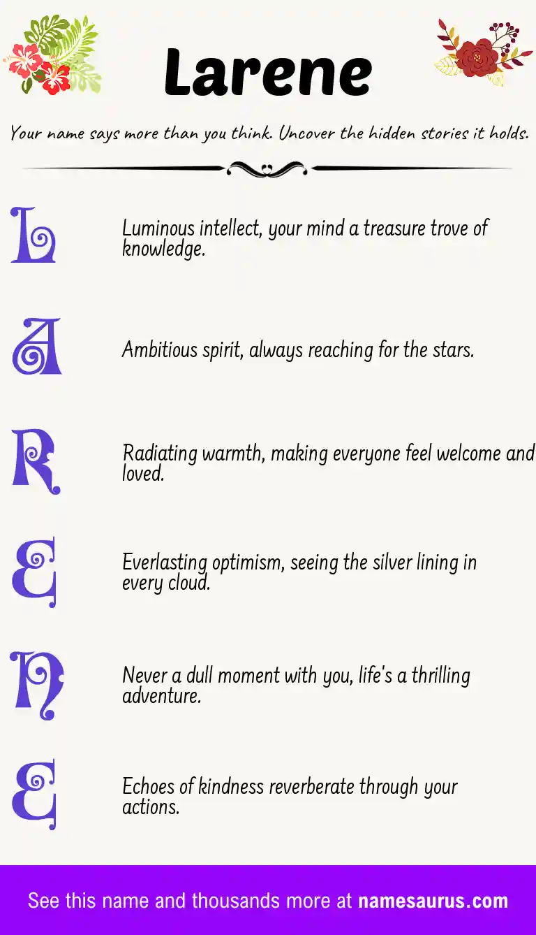Acrostic poem about Larene.