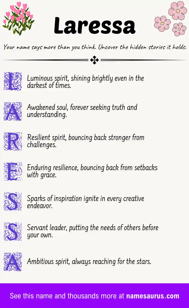 Acrostic poem about Laressa.