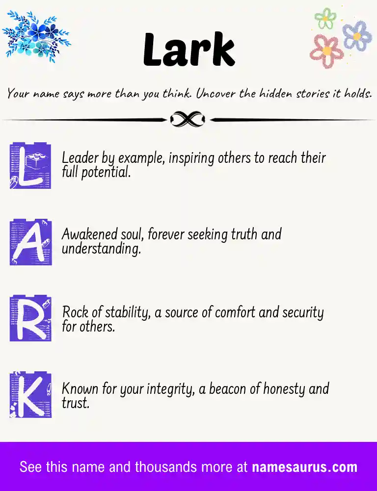 Acrostic poem about Lark.