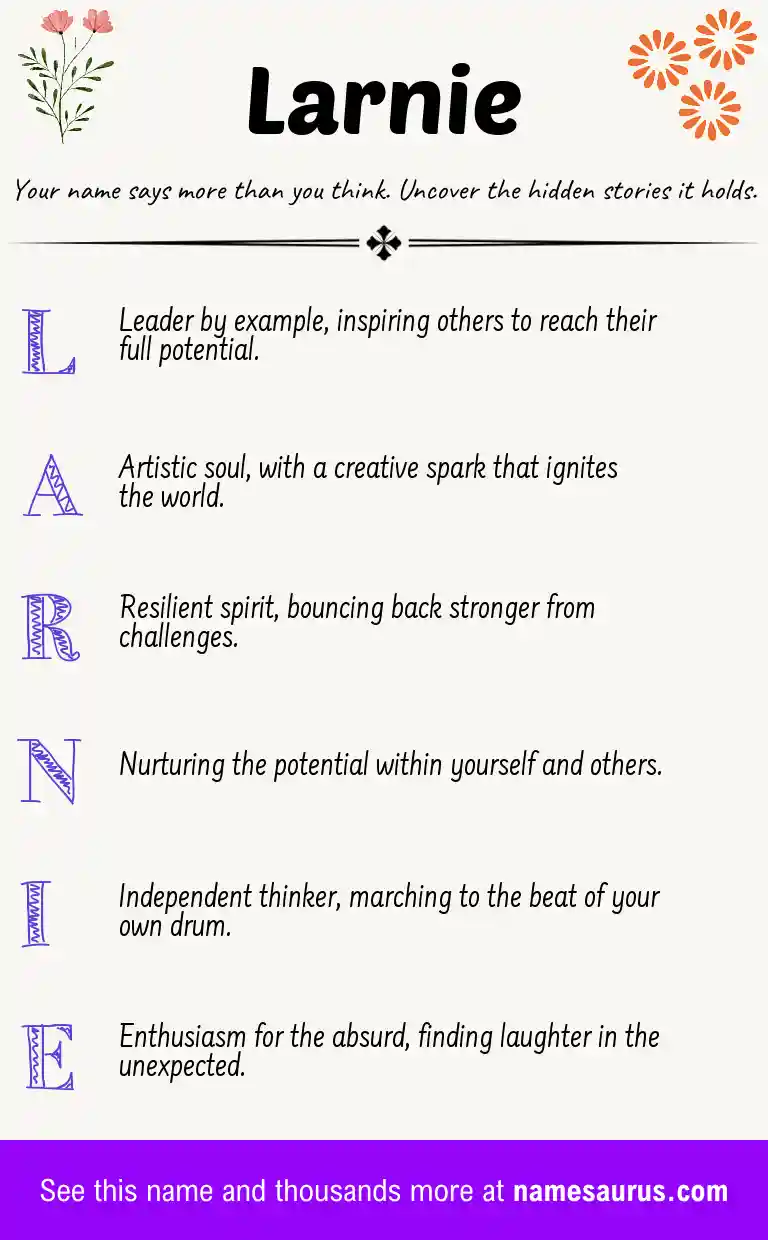 Acrostic poem about Larnie.