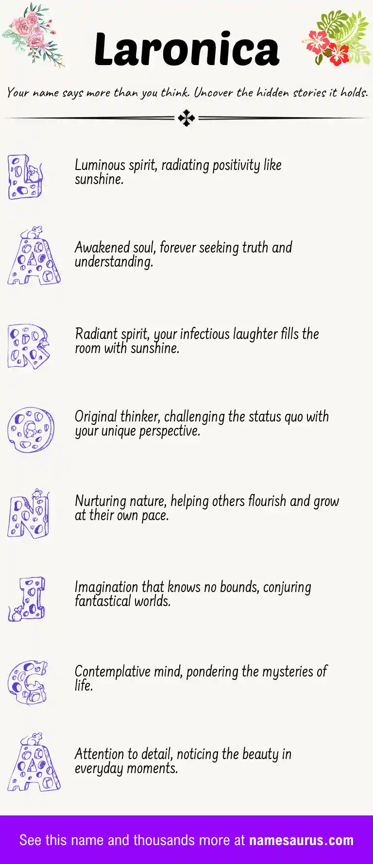 Acrostic poem about Laronica.