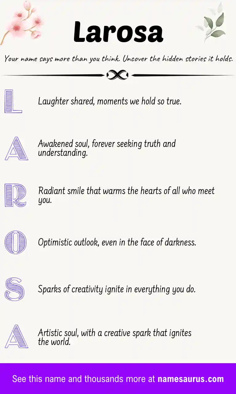 Acrostic poem about Larosa.
