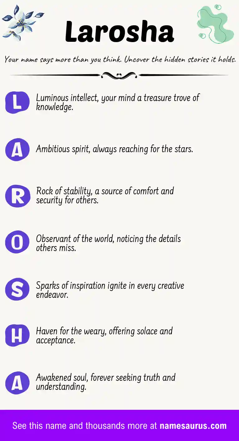 Acrostic poem about Larosha.