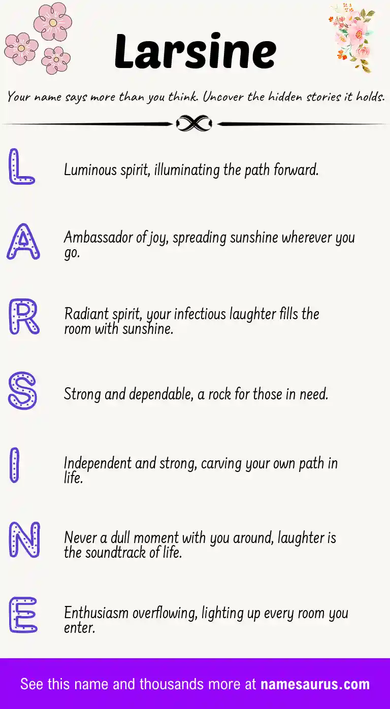 Acrostic poem about Larsine.