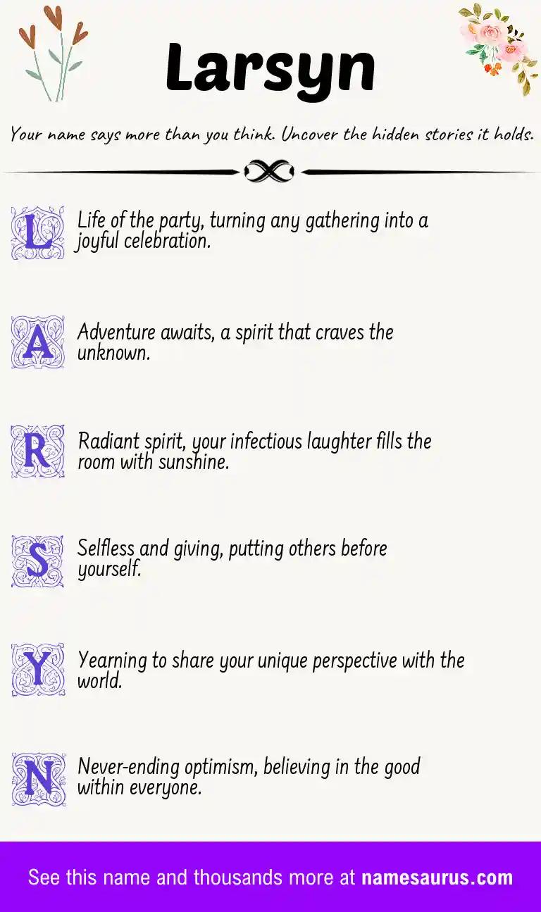 Acrostic poem about Larsyn.
