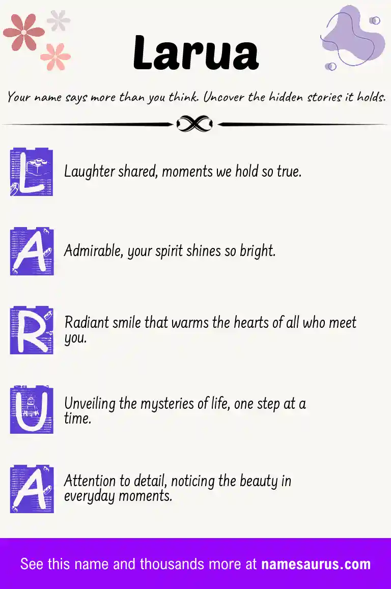 Acrostic poem about Larua.