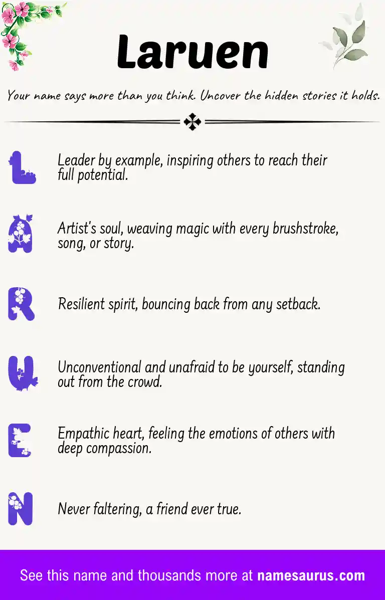 Acrostic poem about Laruen.