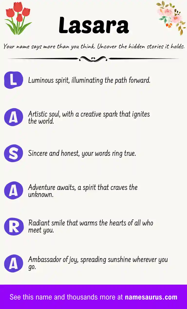 Acrostic poem about Lasara.