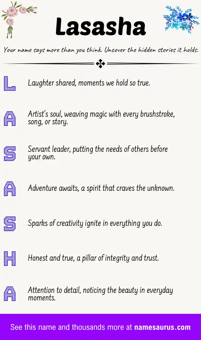 Acrostic poem about Lasasha.