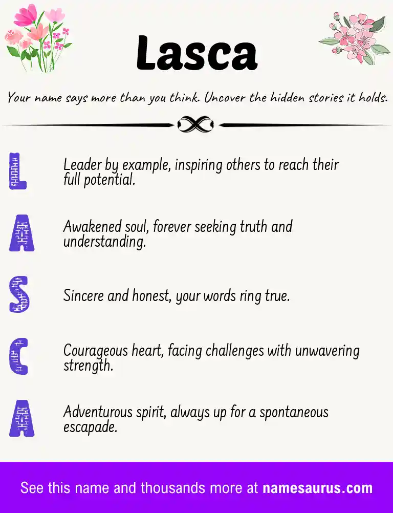 Acrostic poem about Lasca.