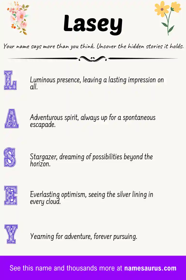 Acrostic poem about Lasey.