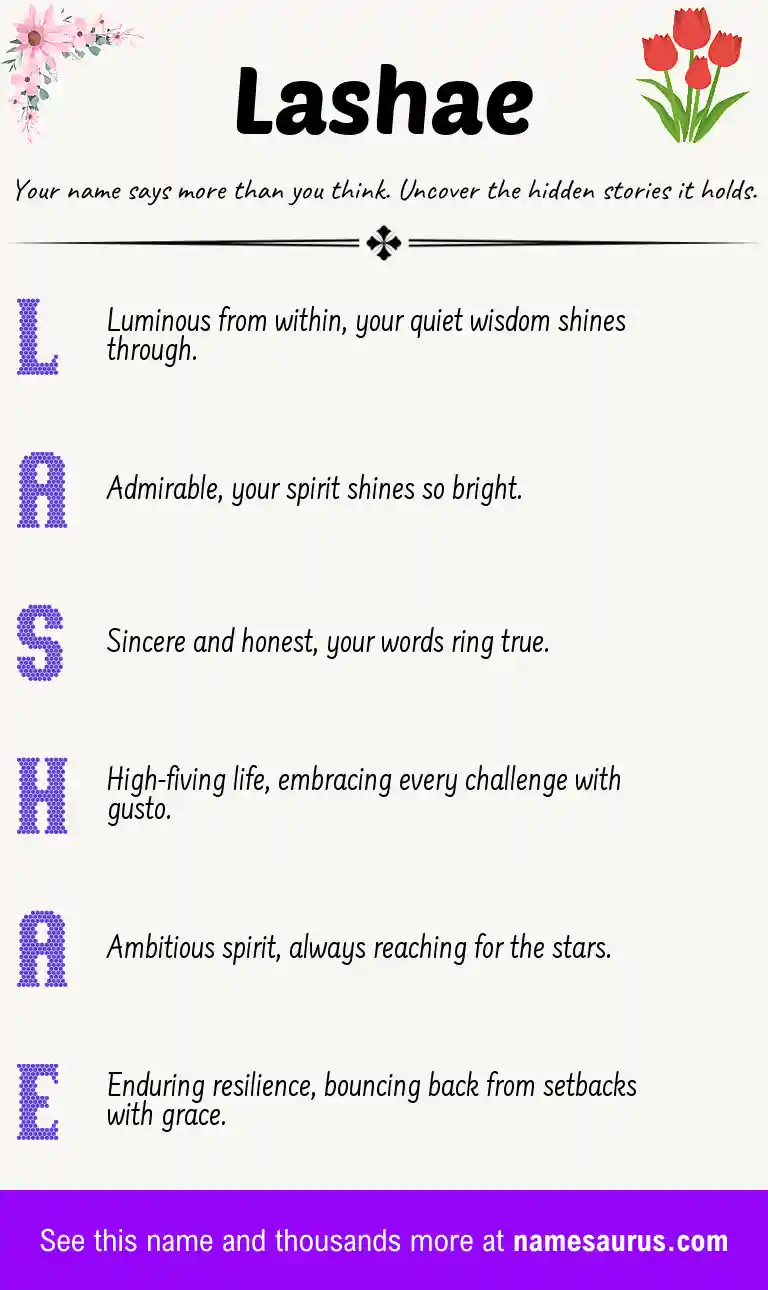 Acrostic poem about Lashae.
