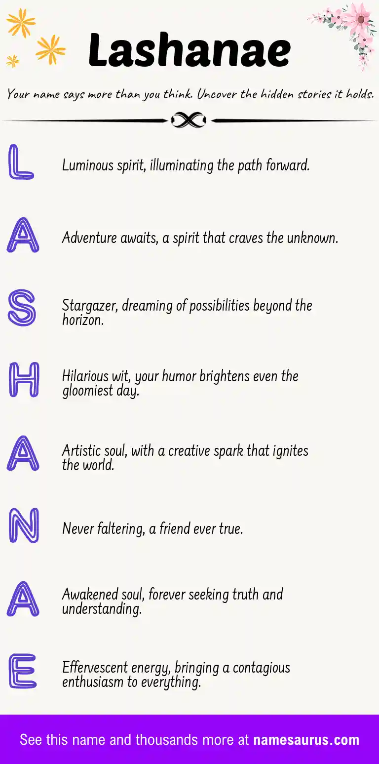 Acrostic poem about Lashanae.