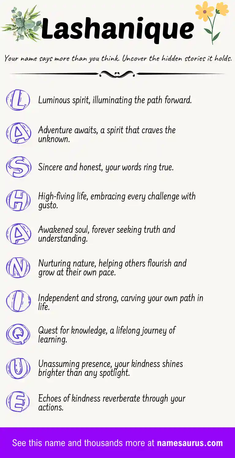 Acrostic poem about Lashanique.