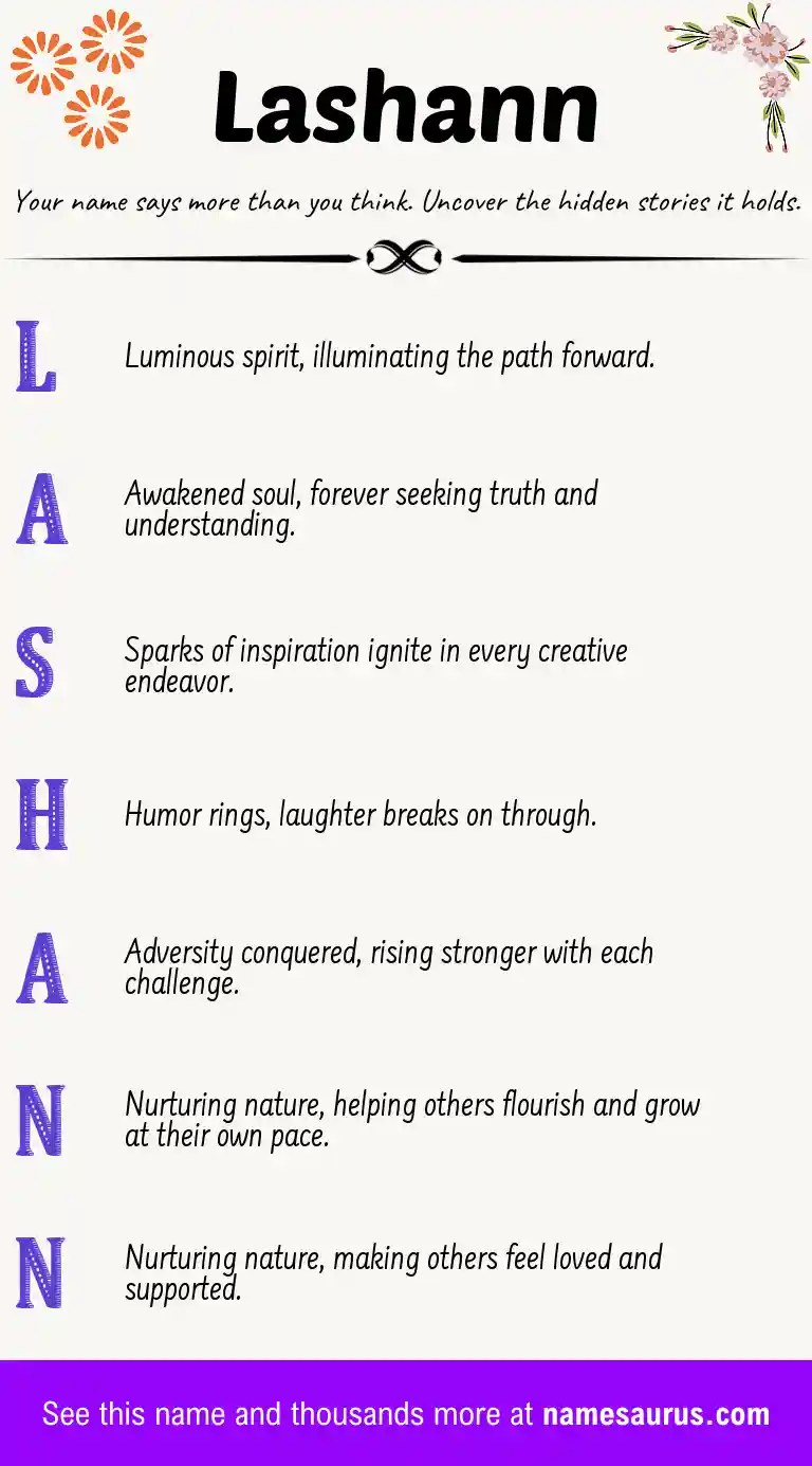 Acrostic poem about Lashann.