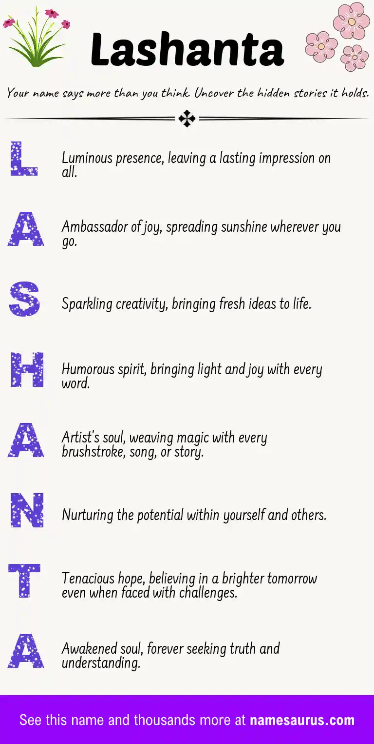 Acrostic poem about Lashanta.