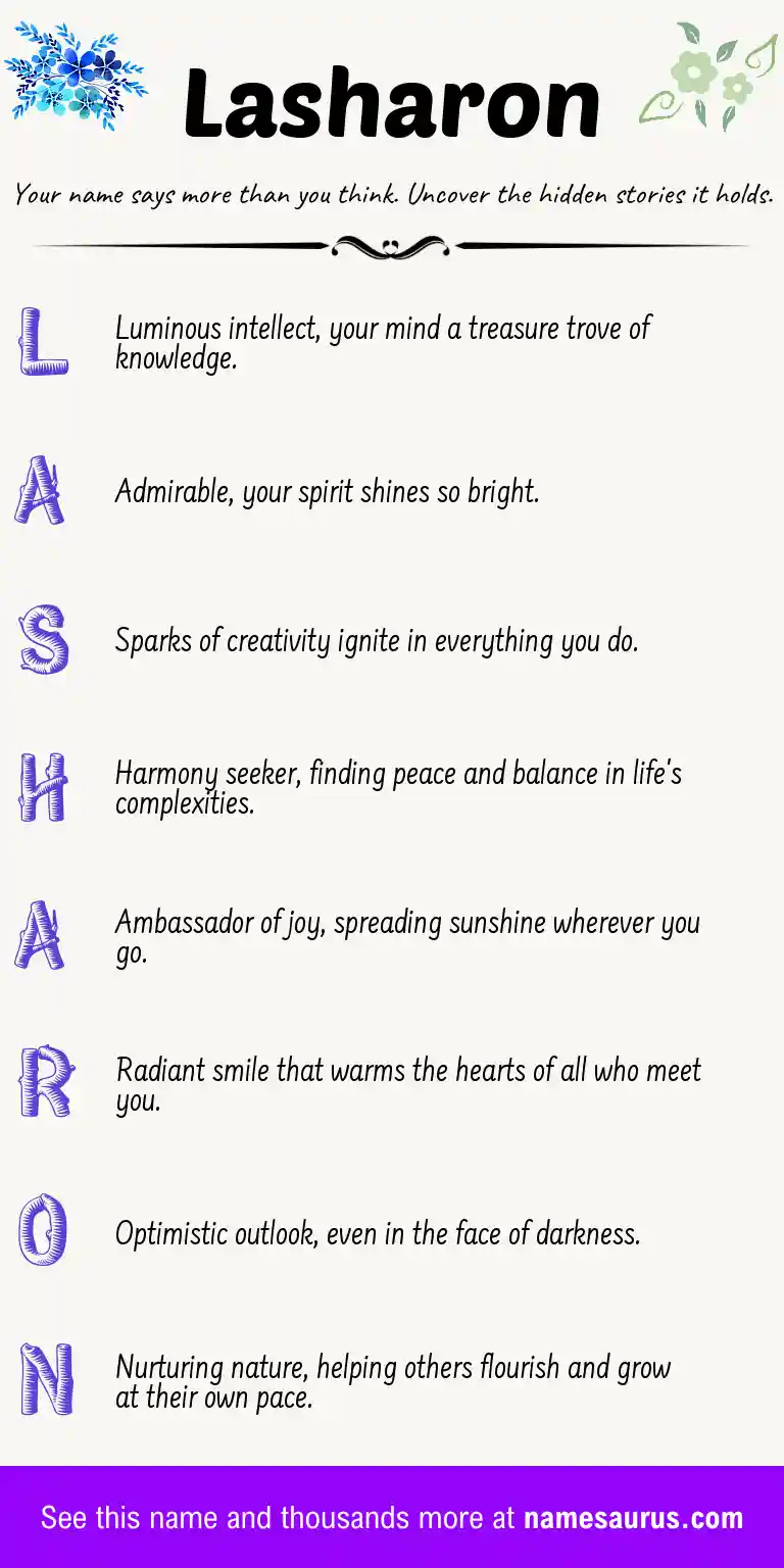 Acrostic poem about Lasharon.