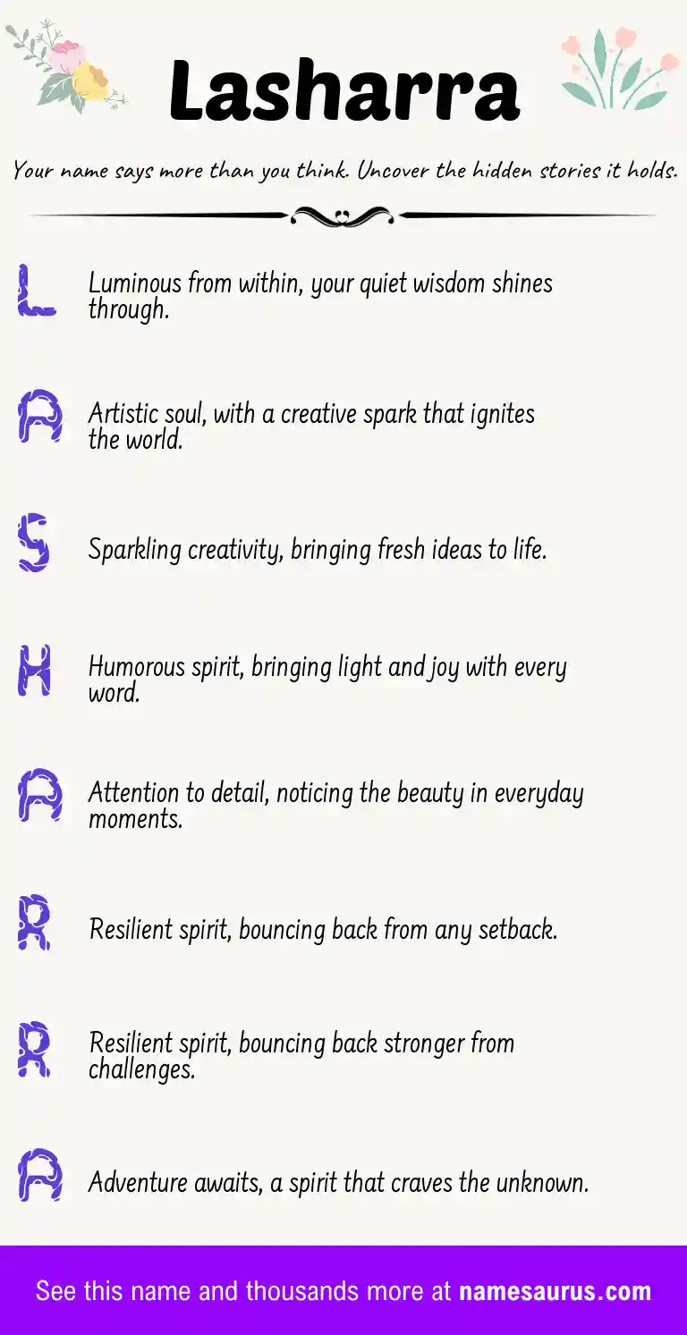 Acrostic poem about Lasharra.