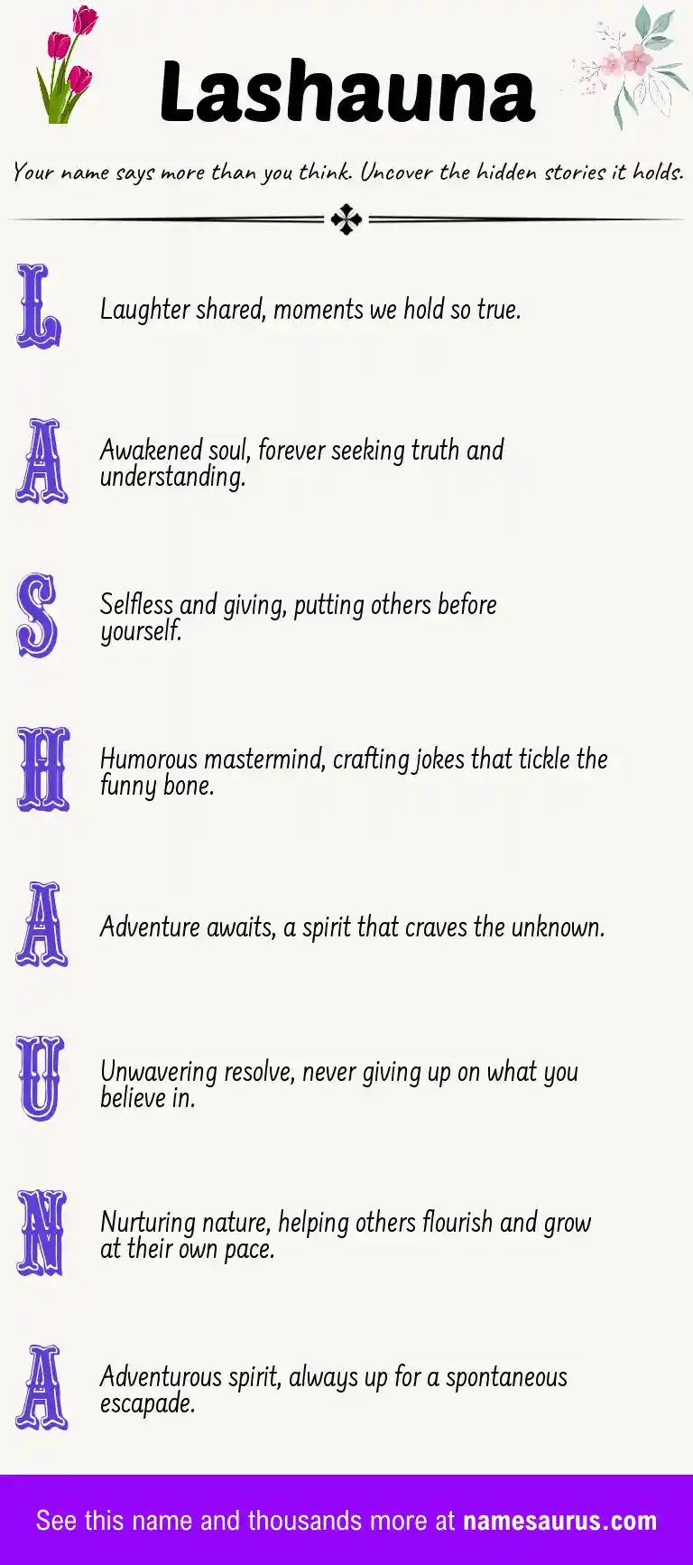 Acrostic poem about Lashauna.