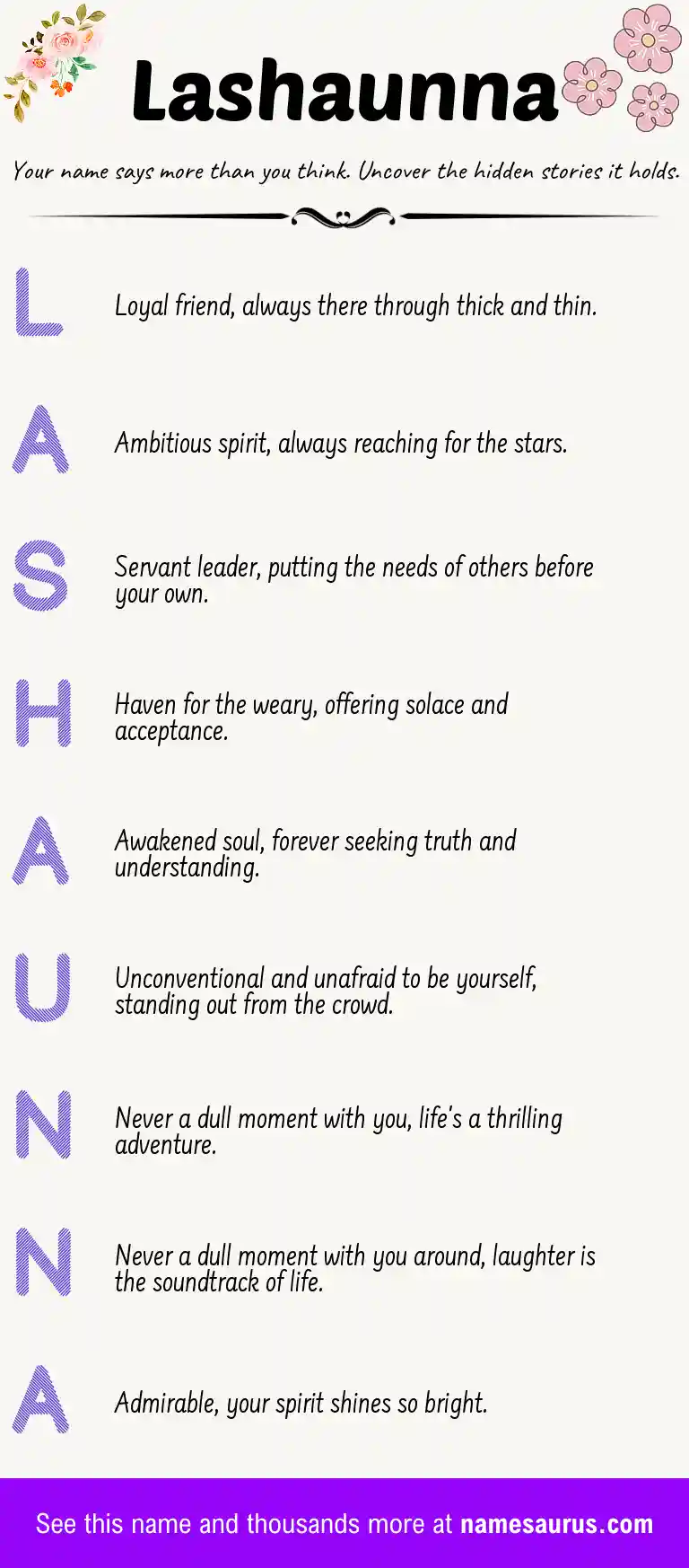 Acrostic poem about Lashaunna.