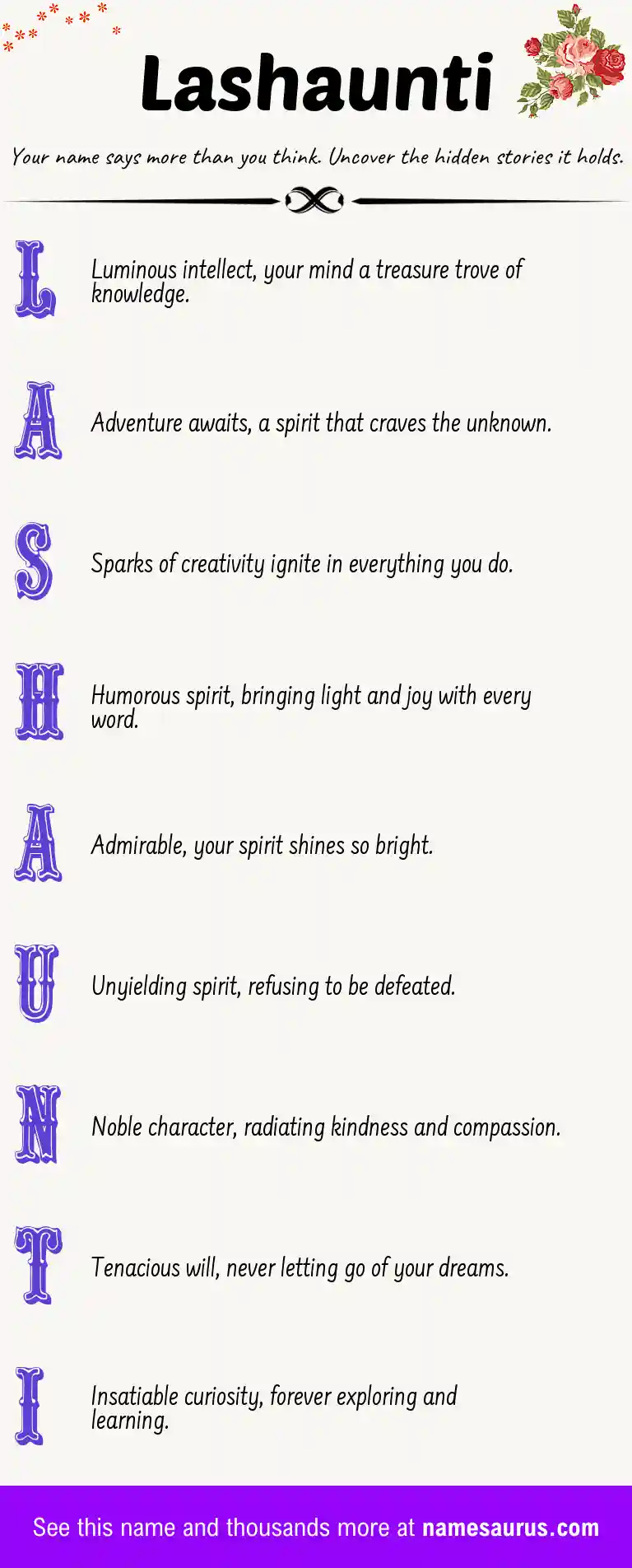 Acrostic poem about Lashaunti.