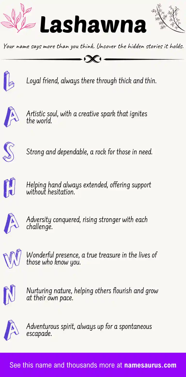 Acrostic poem about Lashawna.