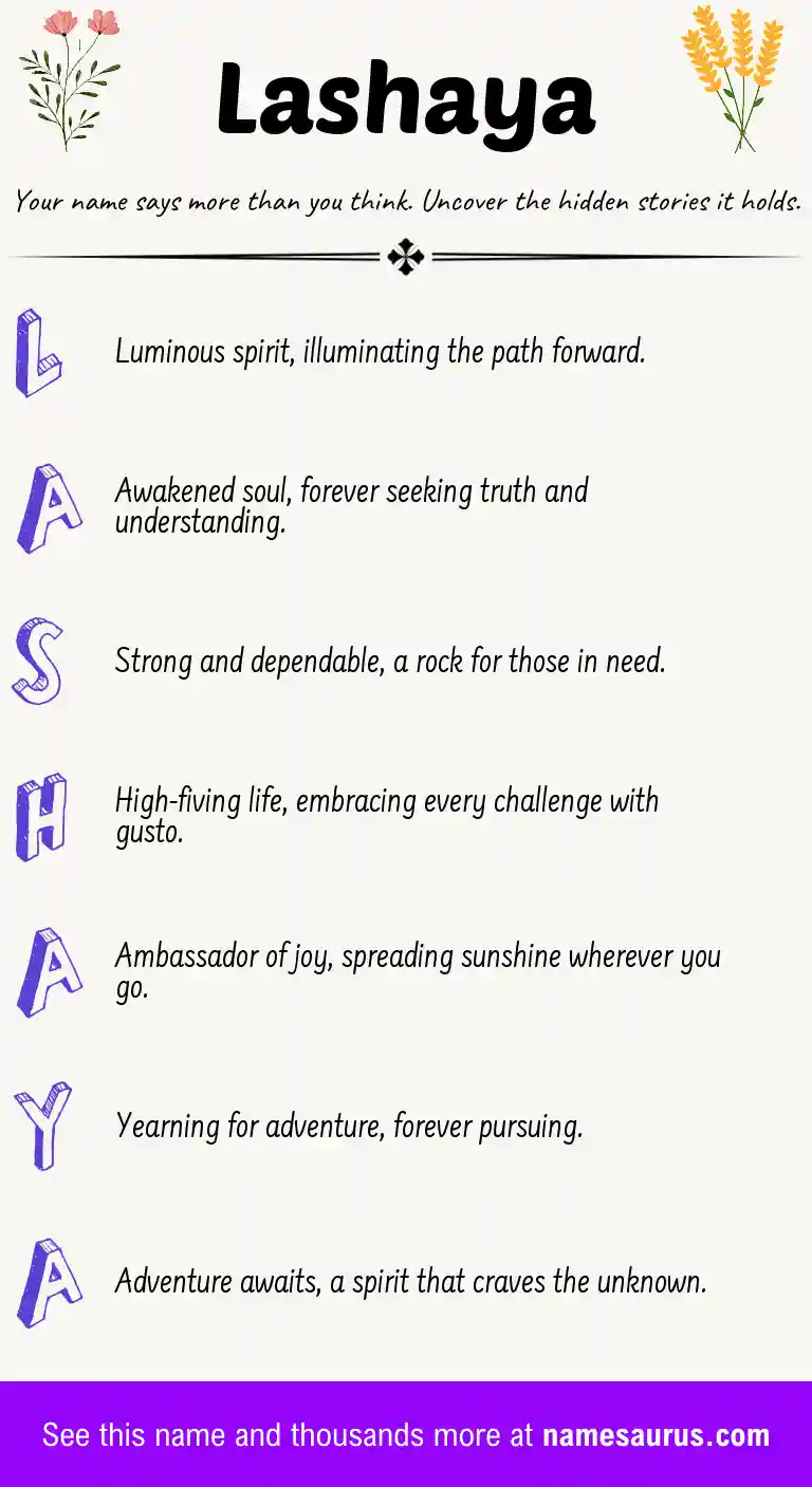 Acrostic poem about Lashaya.
