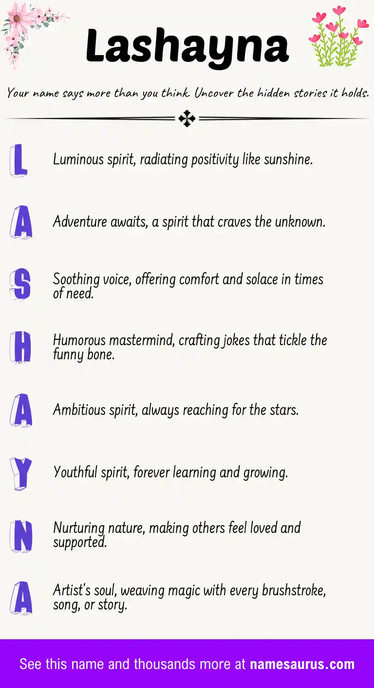 Acrostic poem about Lashayna.