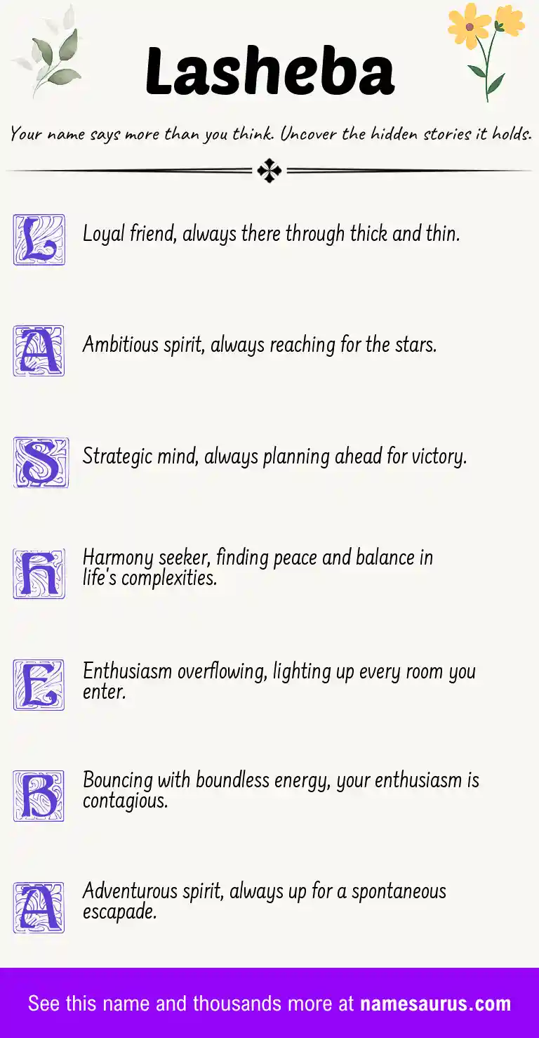 Acrostic poem about Lasheba.