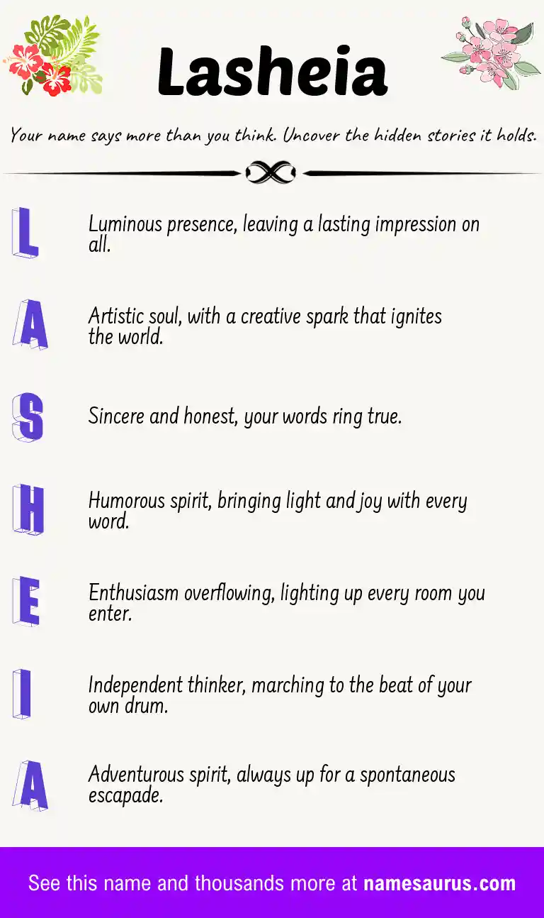 Acrostic poem about Lasheia.